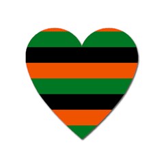 Color Green Orange Black Heart Magnet by Mariart