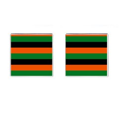 Color Green Orange Black Cufflinks (square) by Mariart