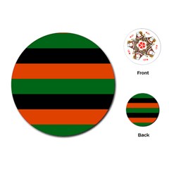 Color Green Orange Black Playing Cards (round)  by Mariart