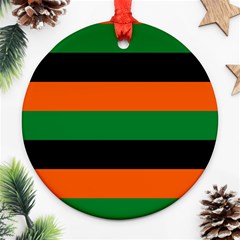 Color Green Orange Black Round Ornament (two Sides) by Mariart