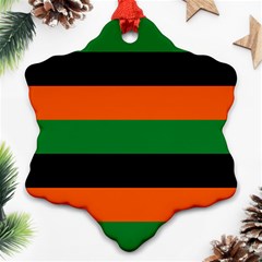 Color Green Orange Black Ornament (snowflake) by Mariart