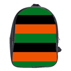 Color Green Orange Black School Bags (xl)  by Mariart