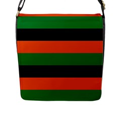 Color Green Orange Black Flap Messenger Bag (l)  by Mariart