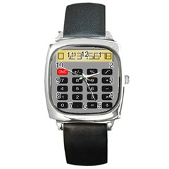 Calculator Square Metal Watch by Mariart