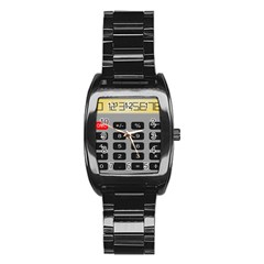 Calculator Stainless Steel Barrel Watch by Mariart