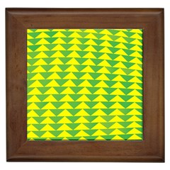 Arrow Triangle Green Yellow Framed Tiles by Mariart