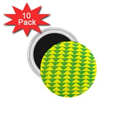 Arrow Triangle Green Yellow 1 75  Magnets (10 Pack)  by Mariart