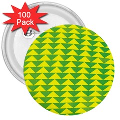 Arrow Triangle Green Yellow 3  Buttons (100 Pack)  by Mariart