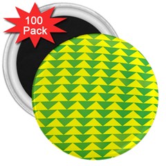 Arrow Triangle Green Yellow 3  Magnets (100 Pack) by Mariart