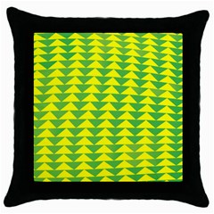 Arrow Triangle Green Yellow Throw Pillow Case (black) by Mariart