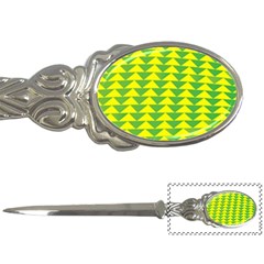 Arrow Triangle Green Yellow Letter Openers by Mariart