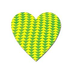 Arrow Triangle Green Yellow Heart Magnet by Mariart