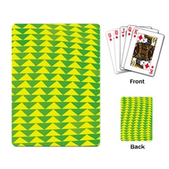 Arrow Triangle Green Yellow Playing Card by Mariart