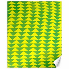 Arrow Triangle Green Yellow Canvas 16  X 20   by Mariart