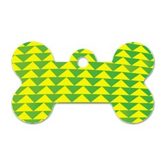 Arrow Triangle Green Yellow Dog Tag Bone (two Sides) by Mariart