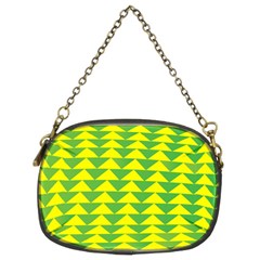 Arrow Triangle Green Yellow Chain Purses (two Sides)  by Mariart