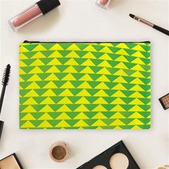 Arrow Triangle Green Yellow Cosmetic Bag (large)  by Mariart