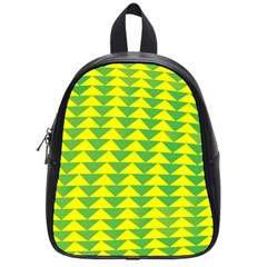 Arrow Triangle Green Yellow School Bags (small)  by Mariart