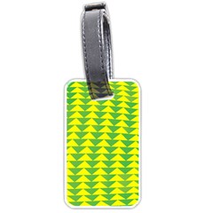 Arrow Triangle Green Yellow Luggage Tags (one Side)  by Mariart