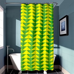 Arrow Triangle Green Yellow Shower Curtain 36  X 72  (stall)  by Mariart