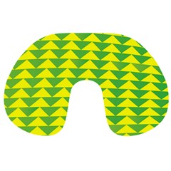 Arrow Triangle Green Yellow Travel Neck Pillows by Mariart