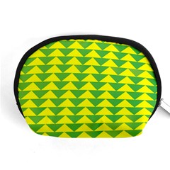 Arrow Triangle Green Yellow Accessory Pouches (medium)  by Mariart