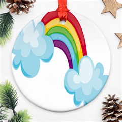 Could Rainbow Red Yellow Green Blue Purple Ornament (round) by Mariart