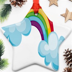 Could Rainbow Red Yellow Green Blue Purple Ornament (star) by Mariart