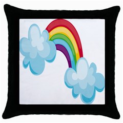 Could Rainbow Red Yellow Green Blue Purple Throw Pillow Case (black)