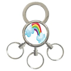 Could Rainbow Red Yellow Green Blue Purple 3-ring Key Chains