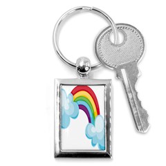 Could Rainbow Red Yellow Green Blue Purple Key Chains (rectangle)  by Mariart