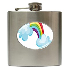 Could Rainbow Red Yellow Green Blue Purple Hip Flask (6 Oz) by Mariart