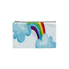 Could Rainbow Red Yellow Green Blue Purple Cosmetic Bag (small)  by Mariart