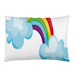 Could Rainbow Red Yellow Green Blue Purple Pillow Case (two Sides) by Mariart