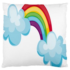 Could Rainbow Red Yellow Green Blue Purple Large Cushion Case (two Sides) by Mariart