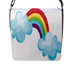 Could Rainbow Red Yellow Green Blue Purple Flap Messenger Bag (l)  by Mariart