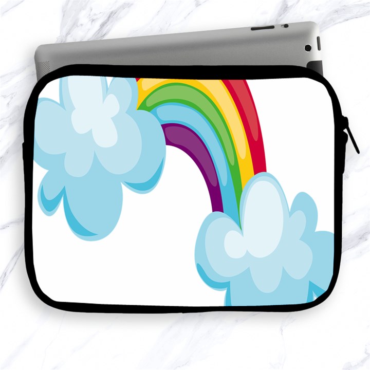 Could Rainbow Red Yellow Green Blue Purple Apple iPad 2/3/4 Zipper Cases