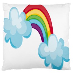 Could Rainbow Red Yellow Green Blue Purple Large Flano Cushion Case (one Side) by Mariart