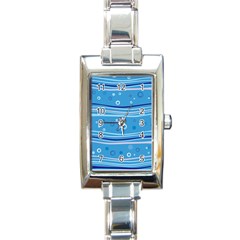 Blue Circle Line Waves Rectangle Italian Charm Watch