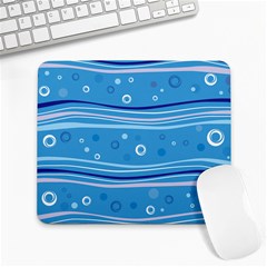 Blue Circle Line Waves Large Mousepads