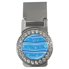 Blue Circle Line Waves Money Clips (cz) 