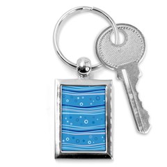 Blue Circle Line Waves Key Chains (rectangle) 