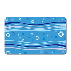 Blue Circle Line Waves Magnet (rectangular) by Mariart