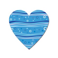 Blue Circle Line Waves Heart Magnet