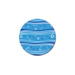 Blue Circle Line Waves Golf Ball Marker Front