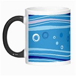 Blue Circle Line Waves Morph Mugs Left