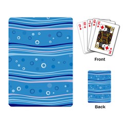 Blue Circle Line Waves Playing Card by Mariart