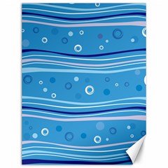 Blue Circle Line Waves Canvas 12  X 16   by Mariart