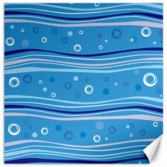 Blue Circle Line Waves Canvas 16  X 16   by Mariart