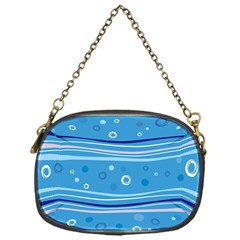 Blue Circle Line Waves Chain Purses (one Side)  by Mariart